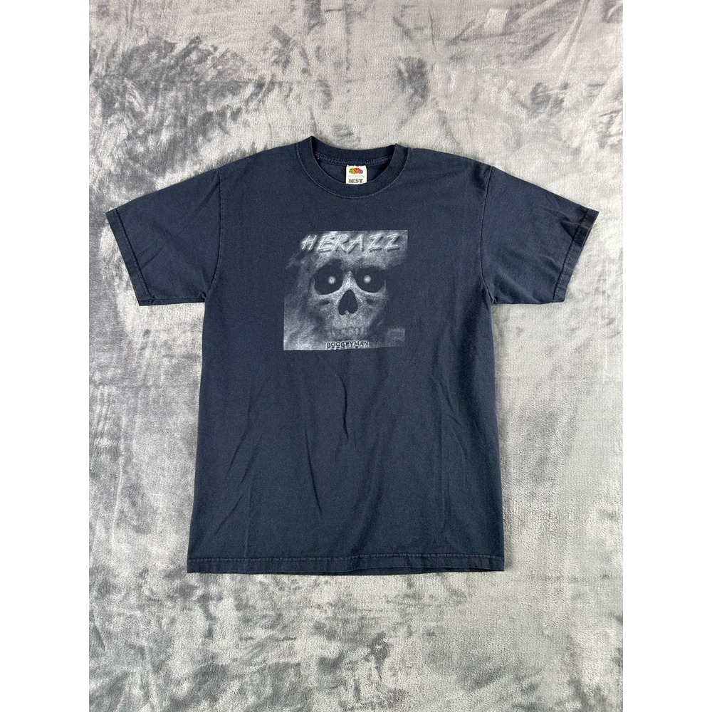 Vintage Herazz Boogeyman Skull Tour T-Shirt Fruit of the Loom BEST Black M‎ Rock
